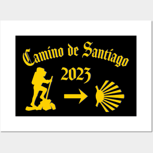 Camino de Santiago de Compostela Male Pilgrim 2023 Posters and Art